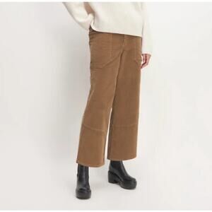 Everlane Cropped Wide-Leg Corduroy Pants in Brown